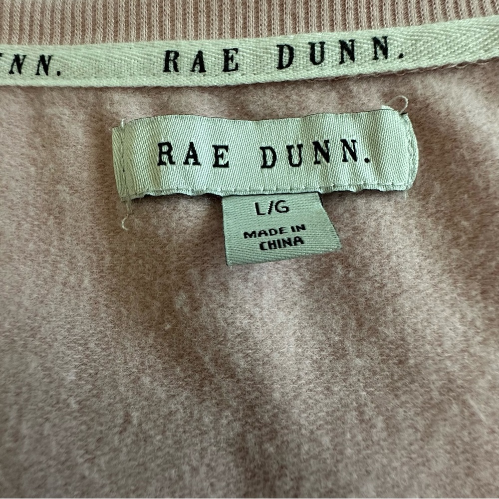 Rae Dunn Women's L Blush Pink Longs Sleeves Scoop Neck "Weekend" Sweatshirt Top - Picture 14 of 16